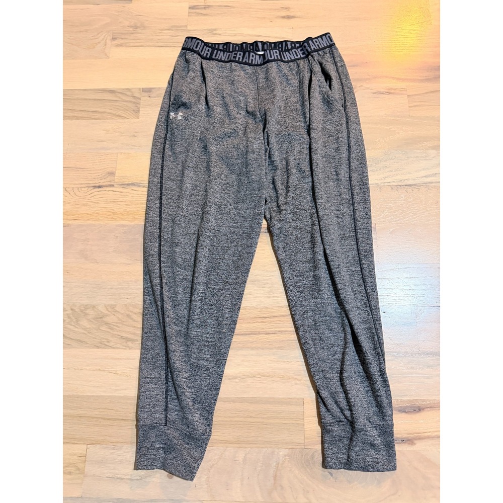 Under Armour Women's HeatGear Space Dye Gray Loose Fit Athletic Gym Joggers Med